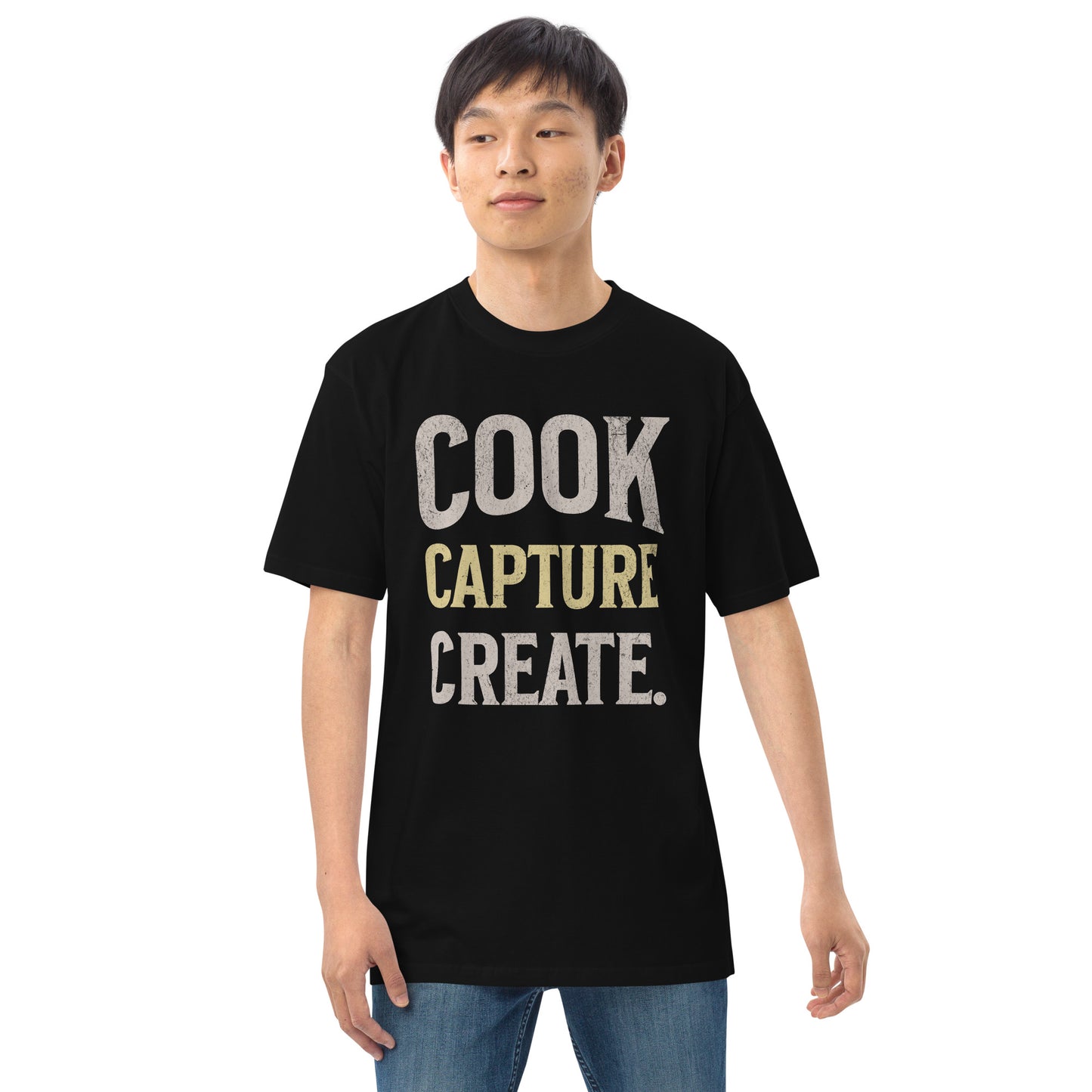 Cook Capture Create. Men’s premium heavyweight tee