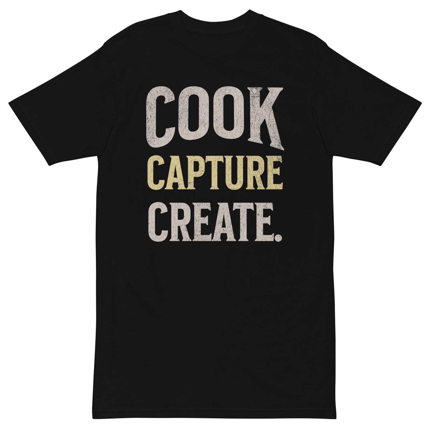 Cook Capture Create. Men’s premium heavyweight tee