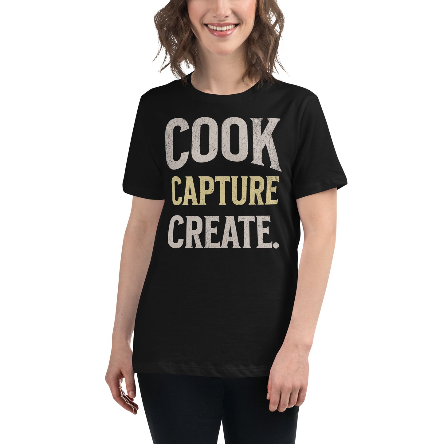 Cook Capture Create. Women's Relaxed T-Shirt